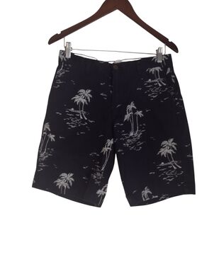 Amazon Essentials Navy Blue Palm Print Men’s cotton Shorts, slim, size 30